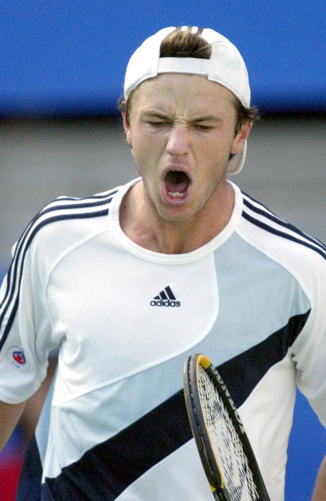 Todd Reid in 2004 during a match at the Adidas International at Olympic Park, Sydney. Pic Mark Evans