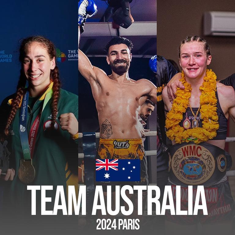 For the first time in history, Muay Thai will be featured as a demonstration sport at the 2024 Olympic Games in Paris. Forming part of the Australian team is (L to R) Zoe Putrock, Ibrahim Abou-Saleh and Shannon Gardiner.