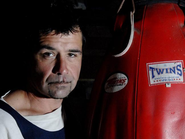 Veteran boxer Marc Bargero in his gym at Wyongah. After several years out of ring he is making a comeback this month.