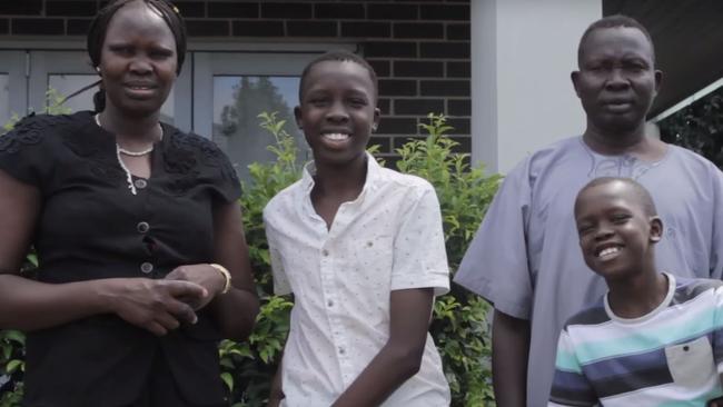 Screengrab from a TV Ad by The Victorian Multicultural Commission and Brotherhood of St Laurence asking people to be "king to South Sudanese kids".