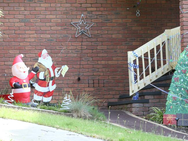 The front of a house where a balcony collapsed last night. Picture: David Crosling