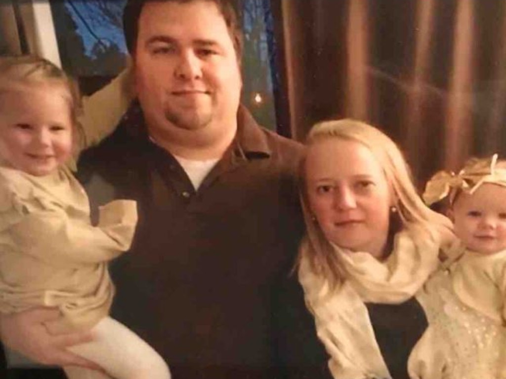 Adam and Abby Jackson with their daughters Archer and Elle. Picture: GoFundMe