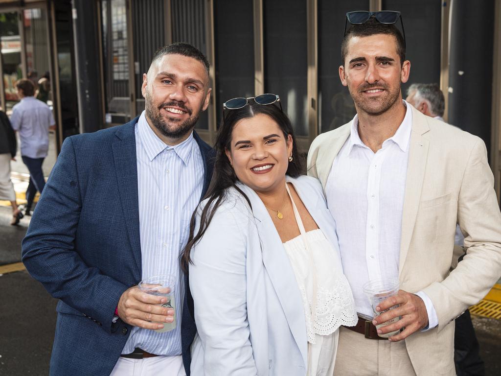 At Weetwood raceday are (from left) Blake Daley, Alyssa Daley and Kinsey Ward at Clifford Park, Saturday, September 28, 2024. Picture: Kevin Farmer