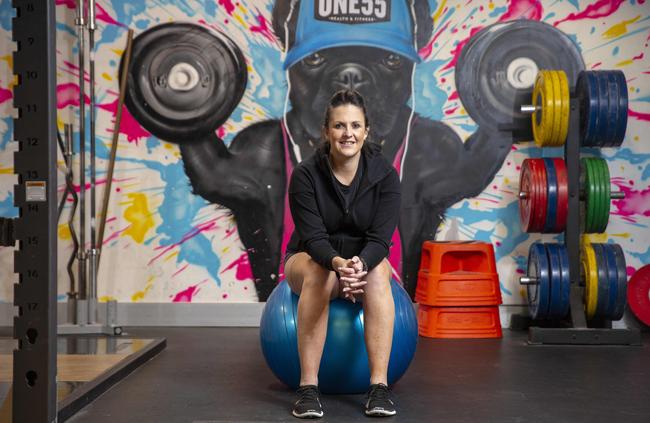 Brooke Archibald poses for photographs at the One55 Fitness centre in Rooty Hill. Picture: AAP Image/Justin Sanson