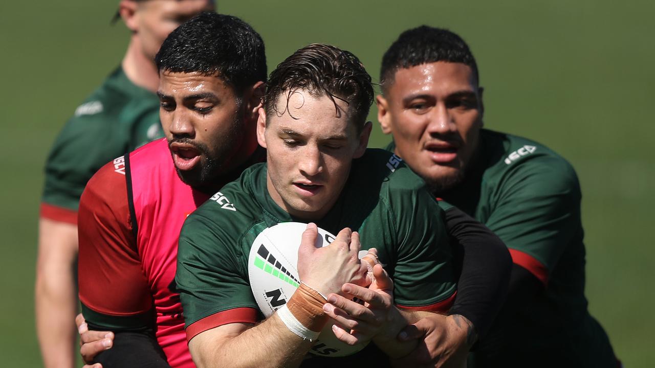 Souths Cameron Murray during South Sydney Rabbitohs training at Redfern Oval, Sydney. Picture: Brett Costello