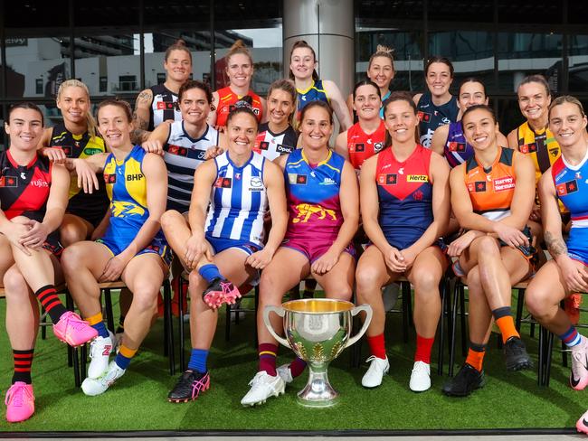 AFLW Captains Day at Marvel Stadium with season 2024 starting on 30 August.  Picture: Jake Nowakowski