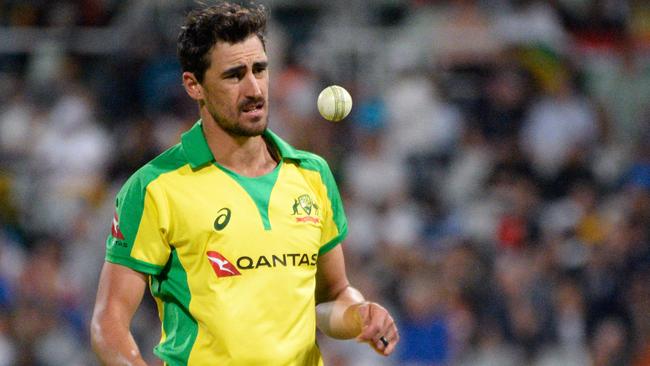 Mitchell Starc will miss Australia’s final game in South Africa. Picture: Rodger Bosch/AFP