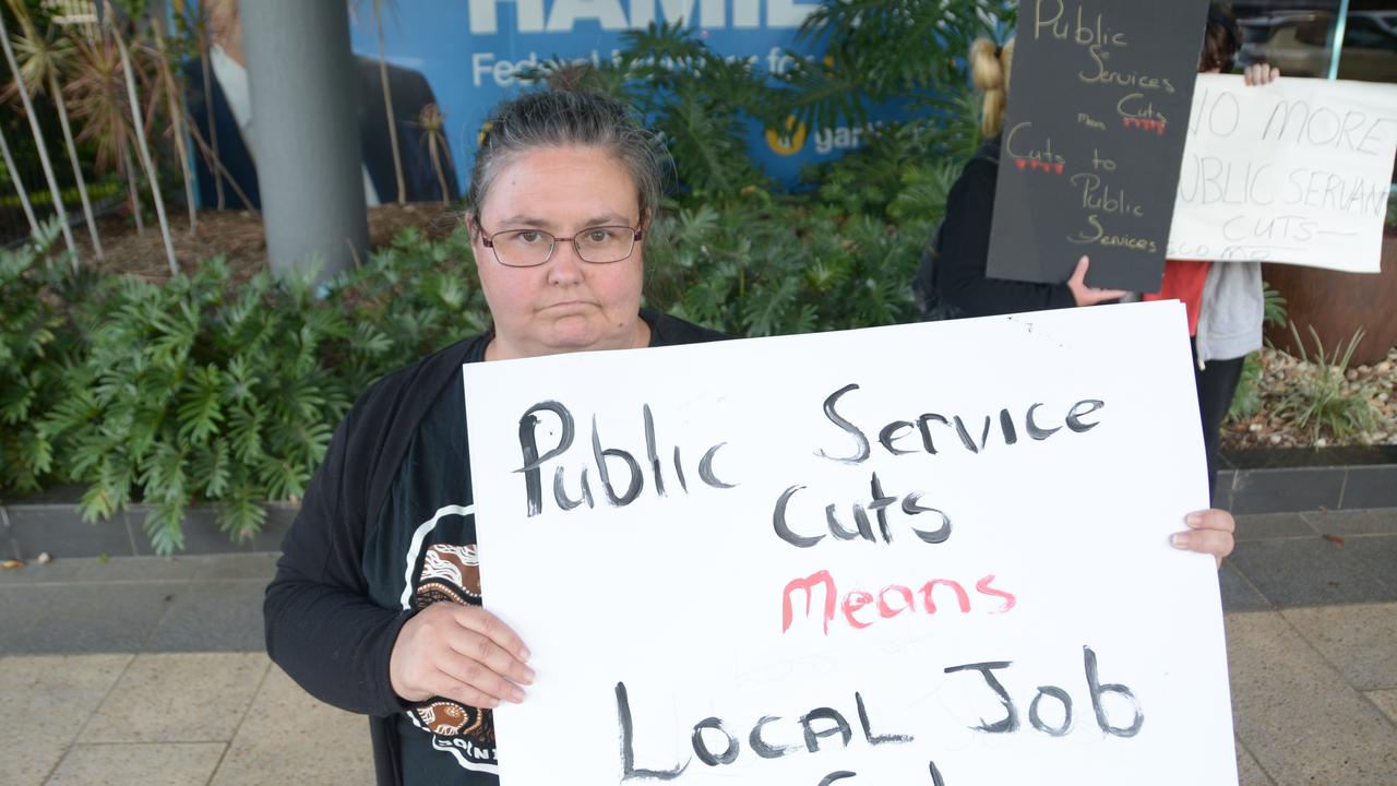 Community and Public Sector Union Toowoomba representative Renea McCauley has expressed concerns about job losses across the region if the Coalition continues with a plan to cut $2.3bn from the public sector by raising its "efficiency dividend".