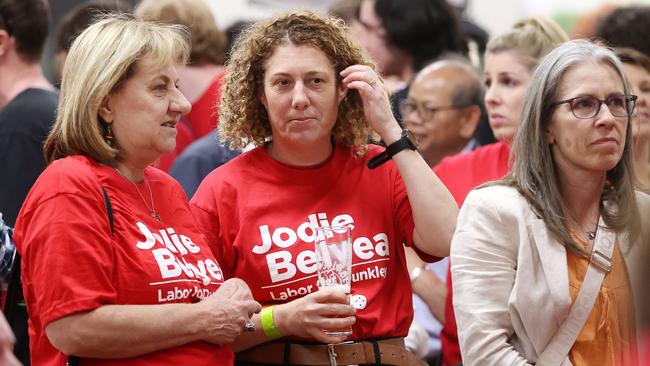 Ms Race at a party for the Labor candidate Jodie Belyea following the 2024 Dunkley by-election. Picture: Mark Stewart