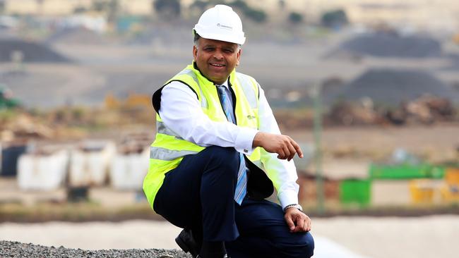 Cleanaway chief executive, Vik Bansal at a Victorian landfill site.