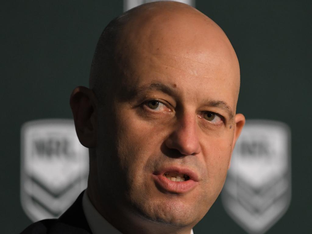 NRL CEO Todd Greenberg at a media briefing today at NRL headquarters in Sydney, Tuesday, June 12, 2018. (AAP Image/Simon Bullard) NO ARCHIVING, EDITORIAL USE ONLY