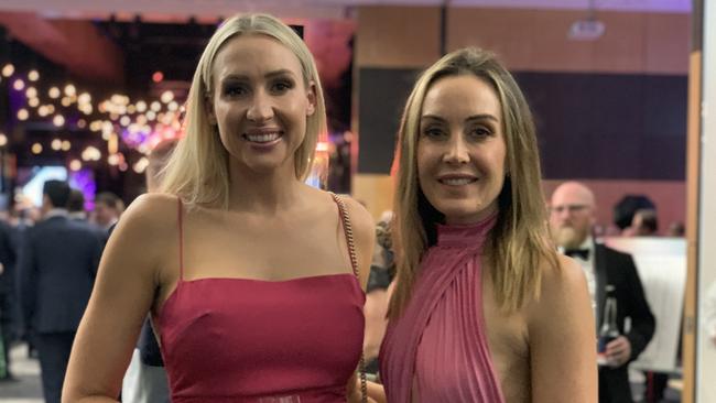 Amy Wilson (left) and Ally Foley at the MECC on July 20 for the 2022 Queensland Mining Awards.