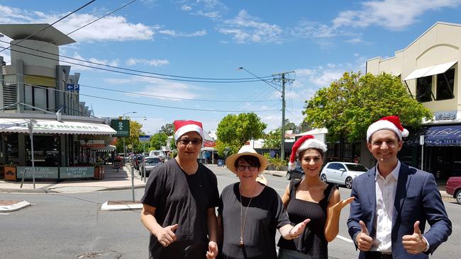 Wilston Post Office’s Stanley Hang, CPR Insurance’s Mandy Cooper, Remi Gamble from Parade Gifts, and Brisbane MP Trevor Evans. <span id="U33213199101smB" style="font-size:8;">PICTURE: ROBERT COOPER</span>