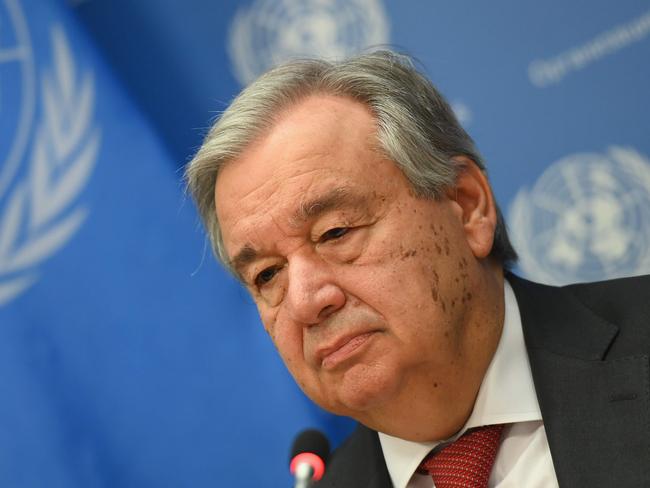 United Nations Secretary General Antonio Guterres. Picture: AFP.