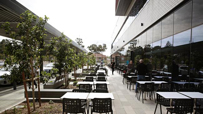 An outdoor eating area at the Northern Beaches Hospital. Picture: Adam Yip / Manly Daily