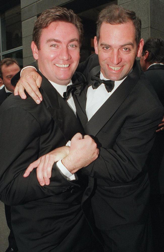 Eddie McGuire and Rob Sitch together in 1999.