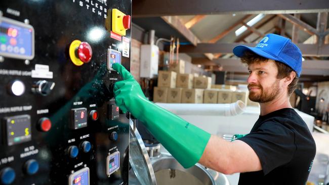 “We do reverse osmosis on all our beers so we can really hone in on the mineral profile,” Mountains Culture Beer Co. co-owner DJ McCready said. Picture: Angelo Velardo/AAP Image