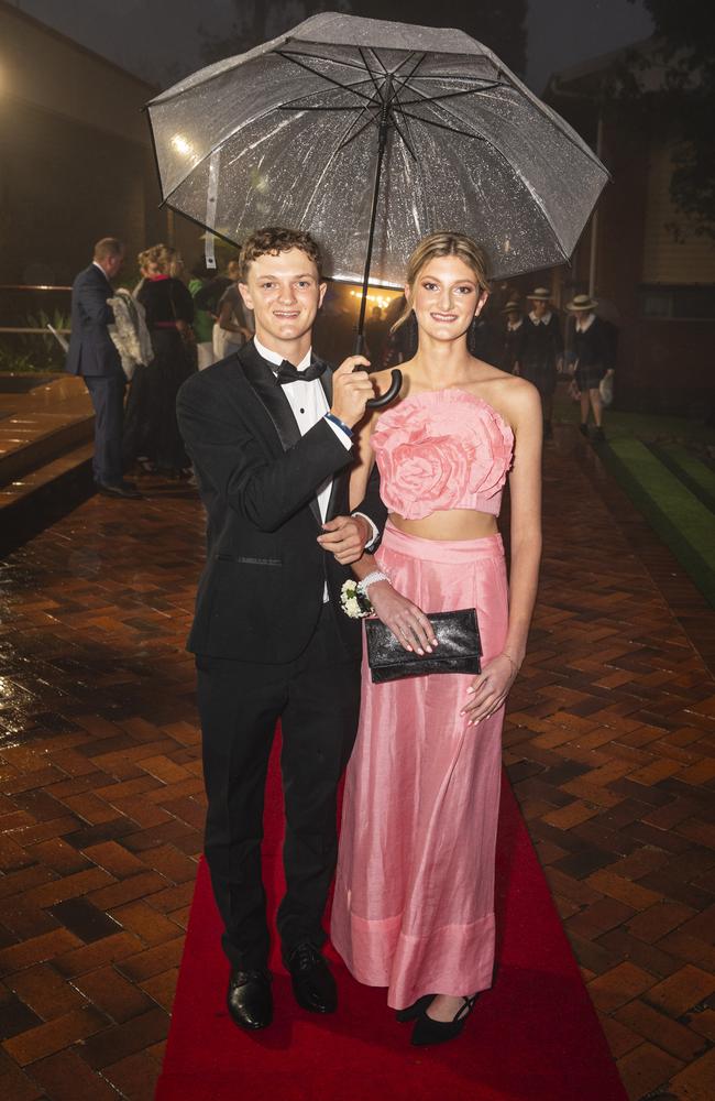 Alex Chicalas partners Lily Cameron at Fairholme College formal, Wednesday, March 27, 2024. Picture: Kevin Farmer