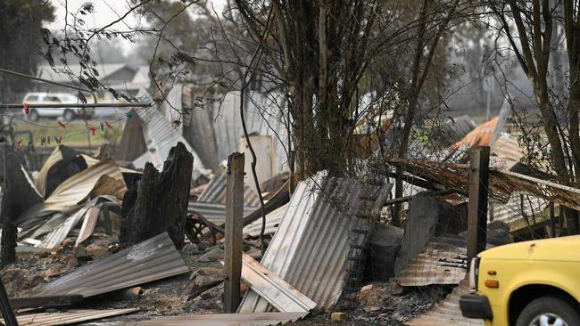 Significant damage to homes and property after fires tore through the region at Rappville. Picture: Marc Stapelberg