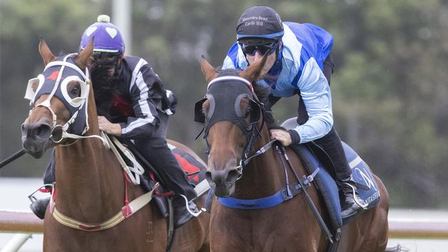 Prague (right) score an impression trial win at Canterbury Park. Picture: Getty Images