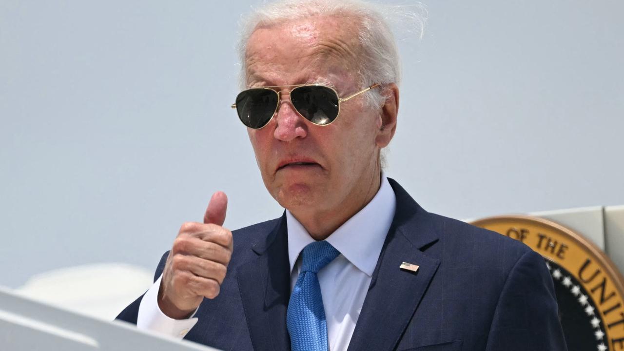 US President Joe Biden boards Air Force One. Picture: SAUL LOEB / AFP)