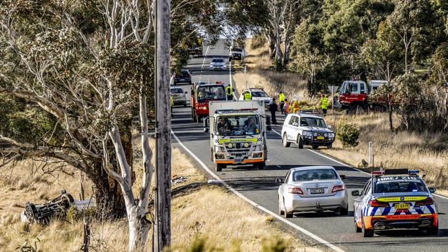 Emergency services were called to the intersection of Bungendore and Collector roads at Tarago on Sunday afternoon. Picture: OnScene ACT