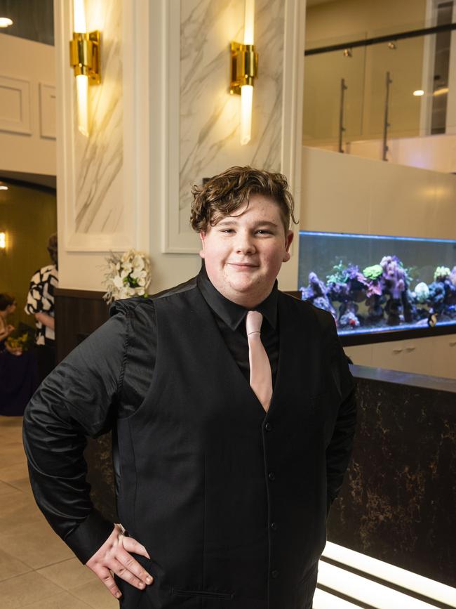 Graduate Kyan Gough at the Toowoomba Flexi School formal at Burke and Wills Hotel, Thursday, October 20, 2022. Picture: Kevin Farmer