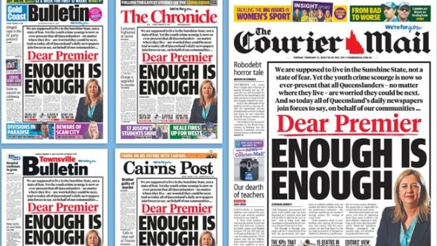 All Queensland daily newspapers tried to get the message across in recent years.