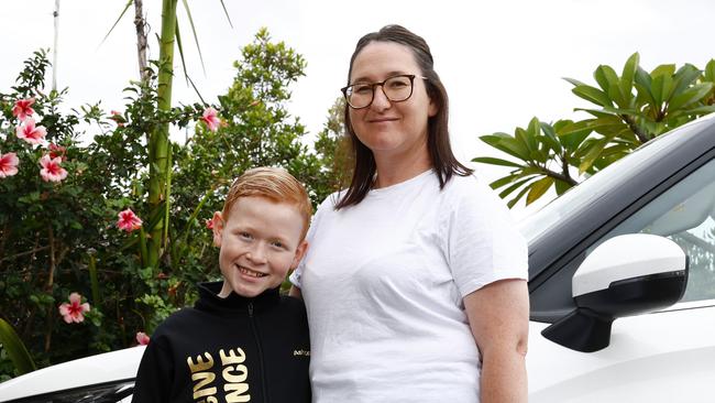 Western Sydney mum Chantal Crowe and her son Ashton. Picture: Jonathan Ng