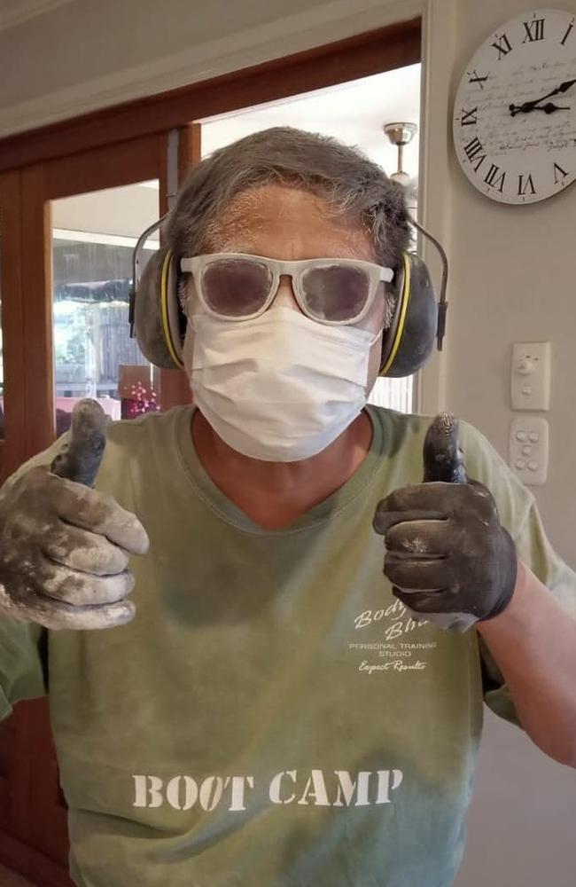 Bobby Velarde, 53, who has no building experience, single-handedly transformed his family’s backyard into a ‘holiday resort’ for his sick wife. Picture: Supplied