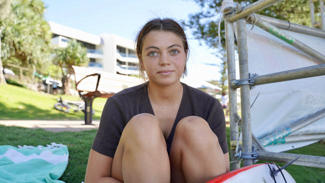 Coco Cairns at the 49th Annual Pa &amp; Ma Bendall Memorial Surfing Contest held at Moffat Beach in Caloundra on April 8, 2023. Picture: Katrina Lezaic