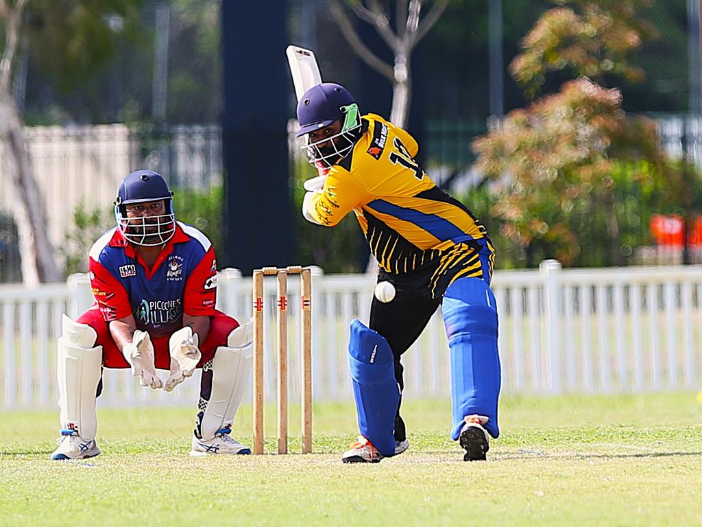 Norths Spicy Bite v Mulgrave Punjabi at Griffiths Park. Cricket Far North Second grade 2025. Photo: Gyan-Reece Rocha.