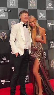 Jack Ginnivan and date walk Brownlow red carpet