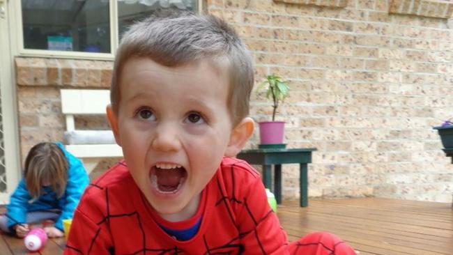 New photo of Missing  boy William Tyrrell wearing  the actual Spiderman suit in which he disappeared in. Exhibit image released by the William tyrrell Inquest. Supplied