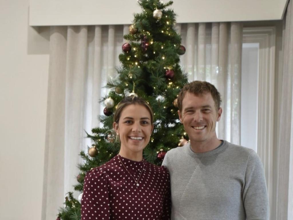 Rohan Dennis pictured with his wife, Melissa Hoskins in a post to Instagram dated 25 December, 2023.