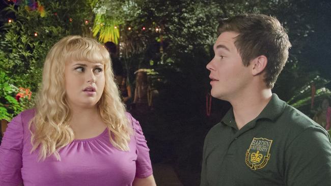 Rebel Wilson and Adam Devine in Pitch Perfect 2.