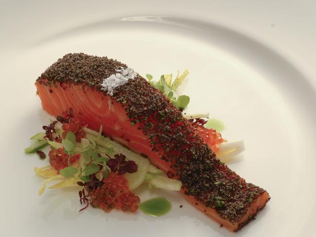 Tetsuya's signature dish, Confit Of Petuna Tasmanian Ocean Trout