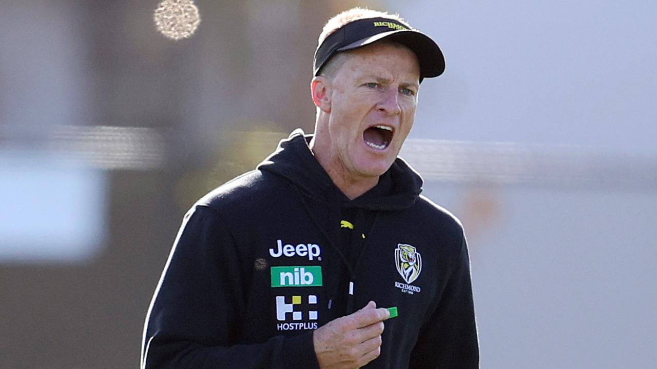 Richmond coach Damien Hardwick’s attitude tweak during 2020 proved to be crucial to his club’s flag success. Picture: Michael Klein