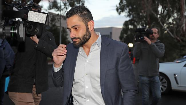 Ali Fahour arrives at the Northern Football League tribunal. Picture: Getty Images