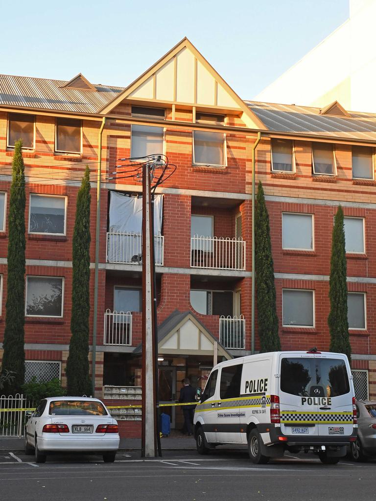 Police were called to the apartment building on Sturt St about 6.30pm on Tuesday. Picture: Tom Huntley