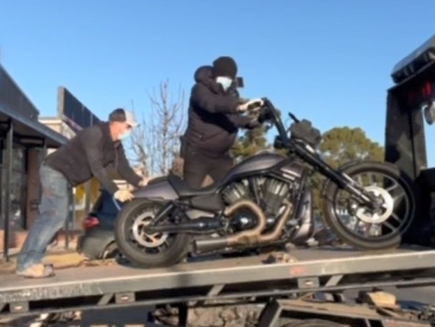 Victoria police seized Joshua Eddy’s Mongols-linked Harley Davidson.