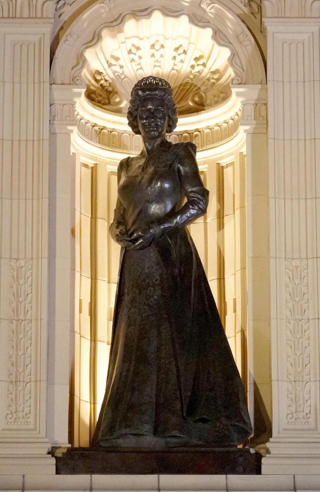 The statue of the Queen is revealed at the Royal Albert Hall. Picture: Getty Images