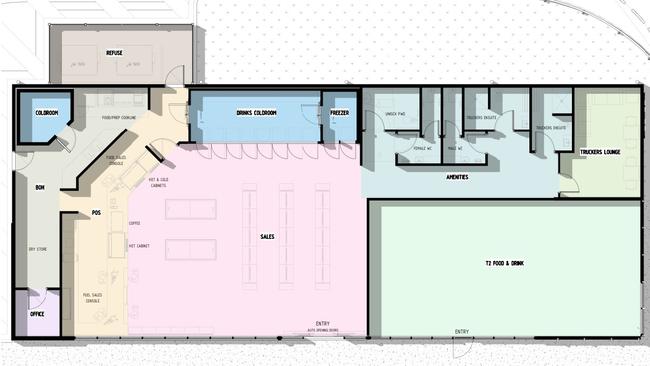 The layout of the food and drink outlet and service station proposed at Gracemere.