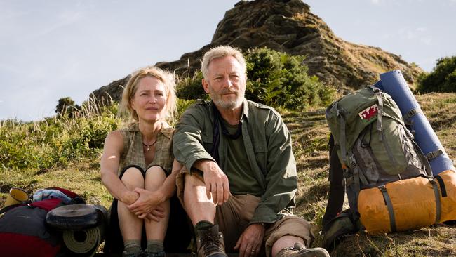 Gillian Anderson and Jason Isaacs in The Salt Path