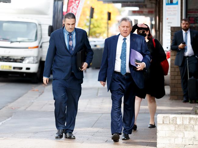 Mr Davis arriving at court with his lawyer Peter Mitchell. Picture: NCA NewsWire / Nikki Short