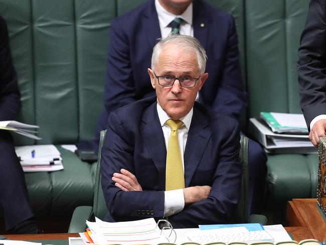 PM Malcolm Turnbull in Question Time in the House of Representatives Chamber at Parliament House in Canberra. Picture Kym Smith