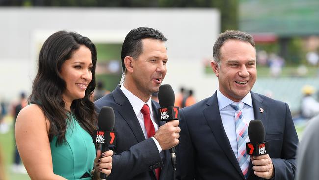 Michael Slater (R) has been booted from a flight after an ‘extremely heated’ argument with two women. Picture: AAP