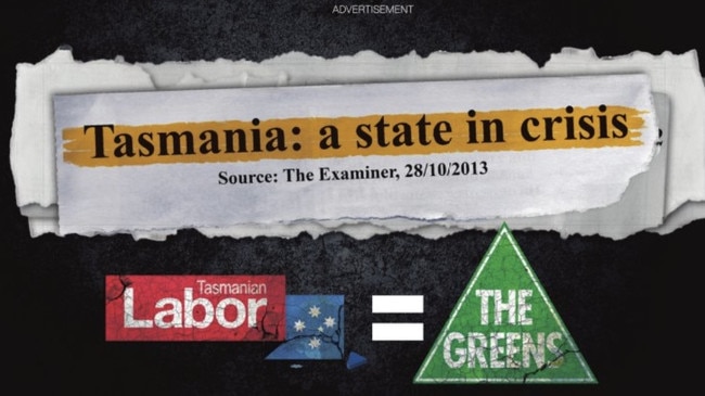 A newspaper advertisement clearly targeting state election voters but funded by federal taxpayers and authorised by federal minister Richard Colbeck.