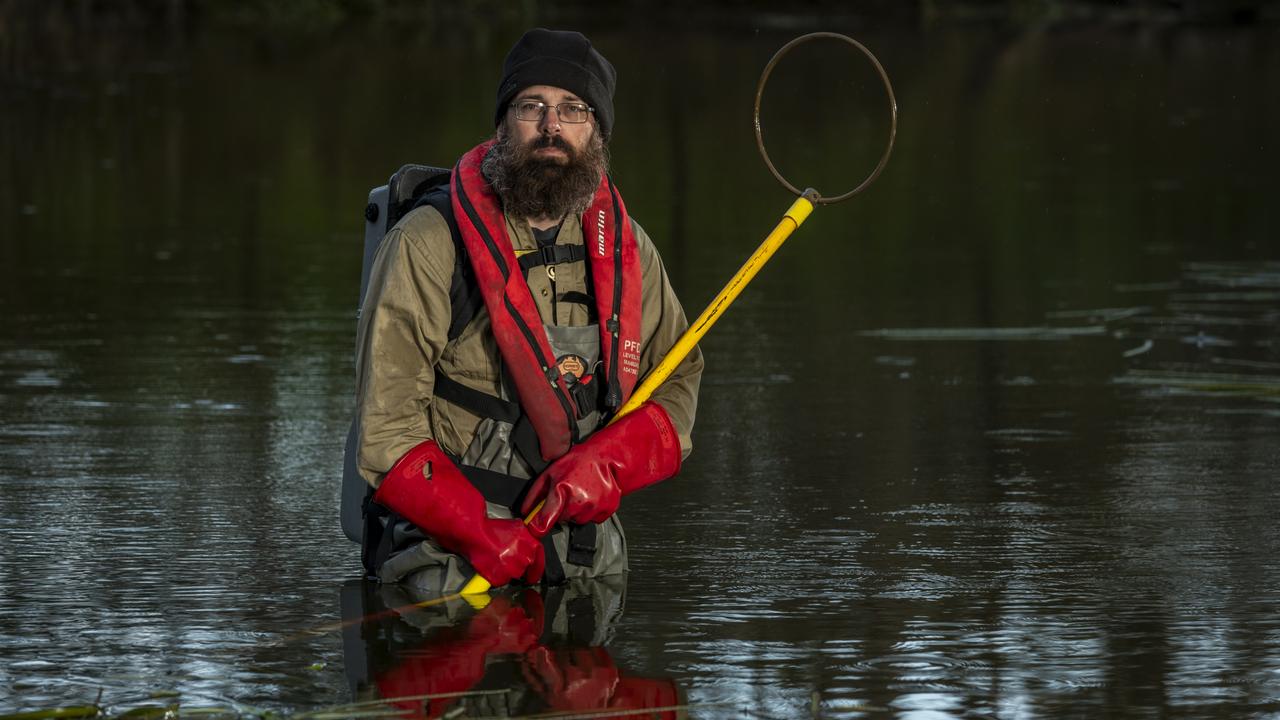 Freshwater ecologist from Austral reserach and consulting, Dion Lervais. Picture: Doug Gimesy