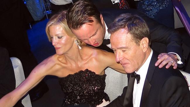 Bryan Cranston enjoying a rare quiet moment at the Governor's Ball. Photo: Splash News and Pictures